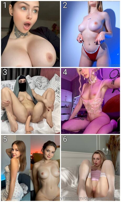 Naakte gelekte OnlyFans-foto van Dark Cherry Doll